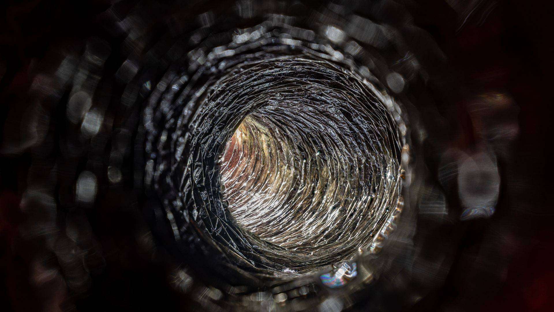 Image from the inside of residential ductwork