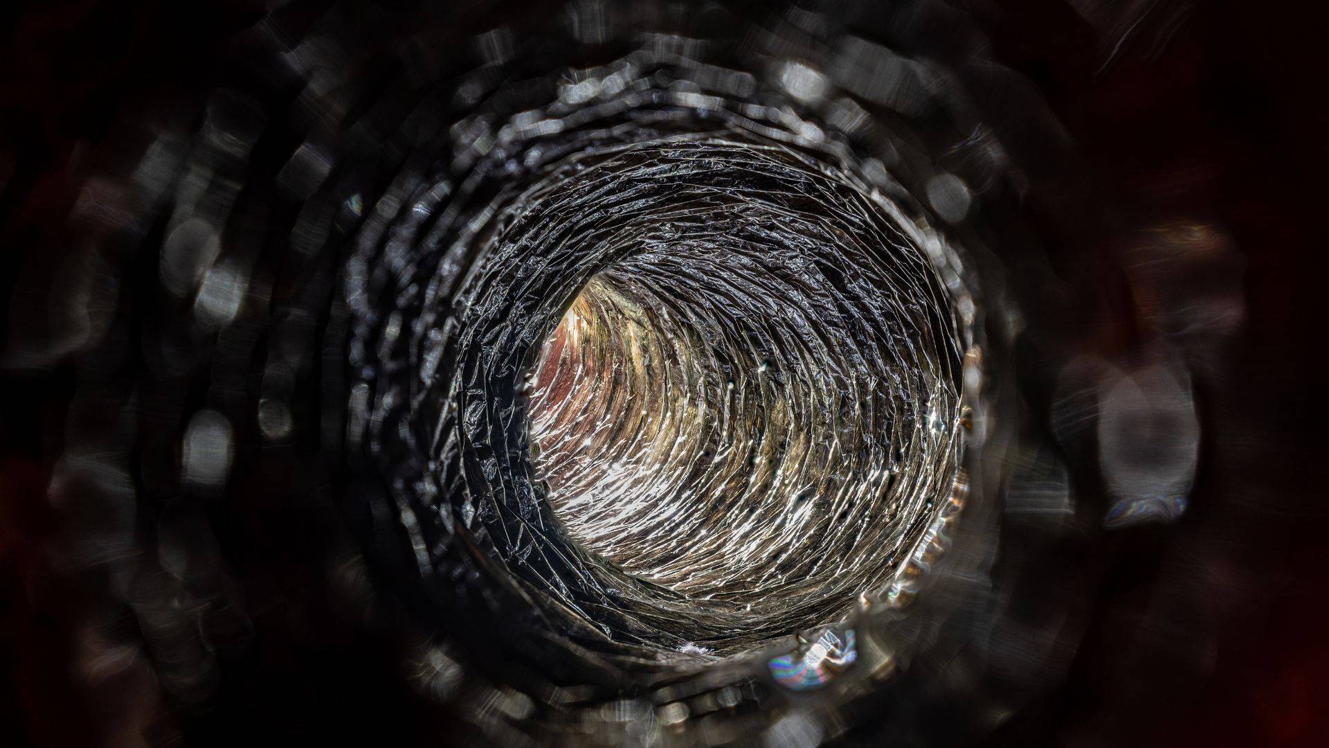 Image from the inside of residential ductwork